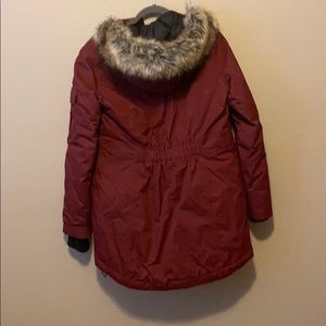 Red Eddie Bauer winter jacket